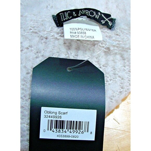 Twig & Arrow Oversized Oblong Blanket Scarf Pink Black Gray So Soft 84x24 NWT - Picture 6 of 11